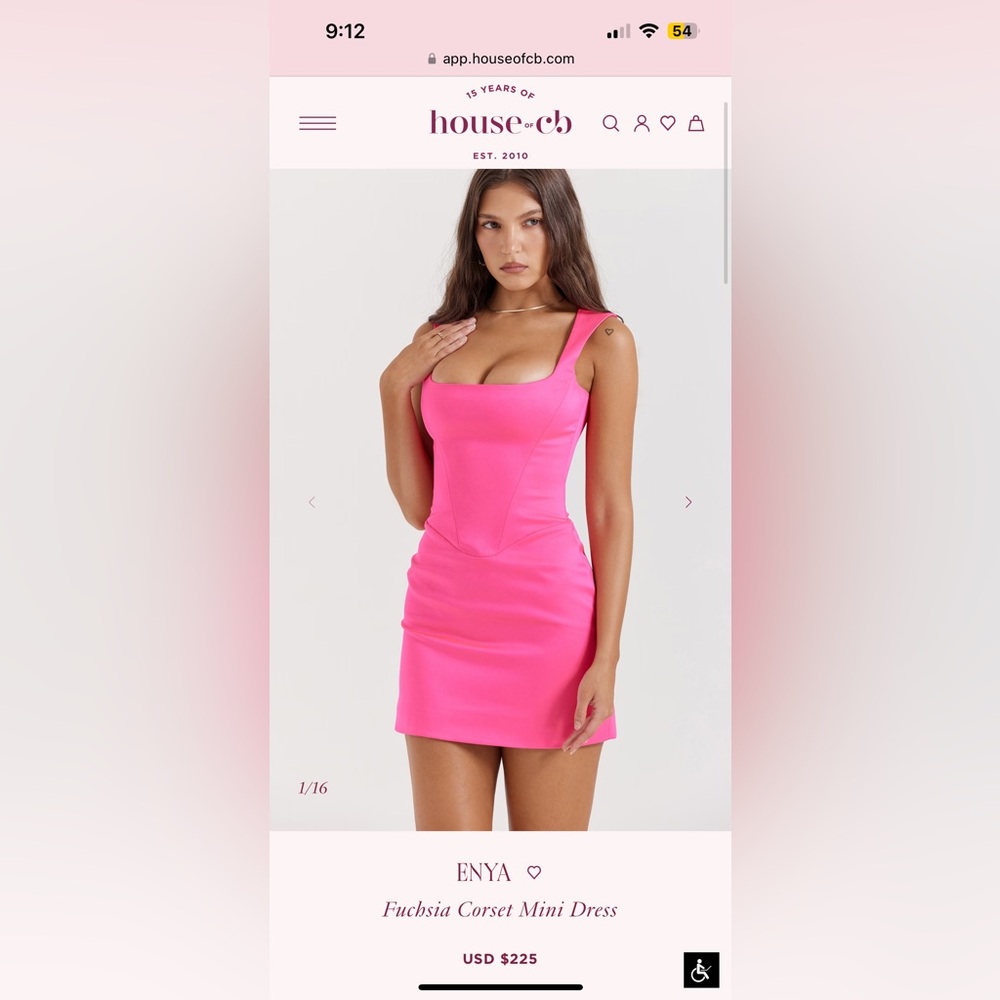 NWT House of CB Vibrant Pink Mini Dress